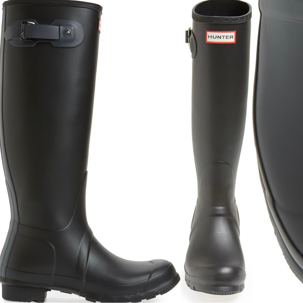Hunter Original Tall Rain Boot, Black, Size 8